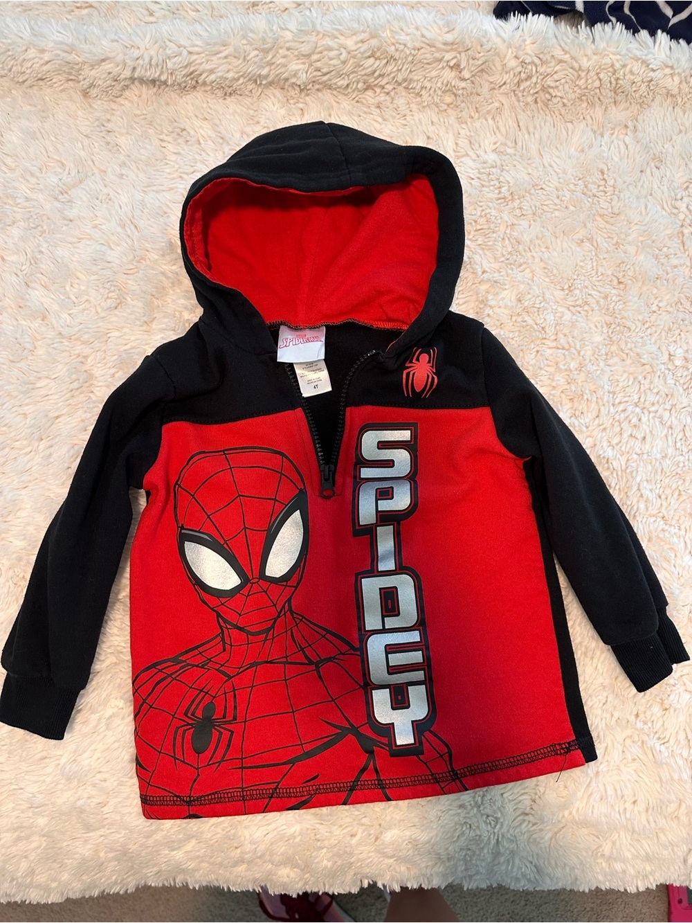 Marvel Spider-Man Boys 4T Red & Black Hoodie